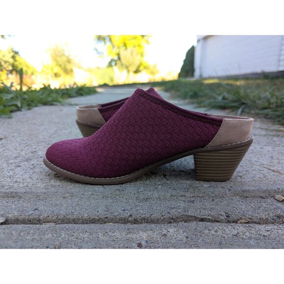 Zee Alexis Slip On Clogs Womens US 8 Woven Mule Heels Casual Cranberry Red - Picture 5 of 11